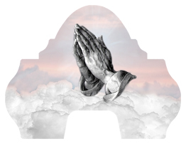 DARAY-L-103-PK Praying Hands Clouds Pink